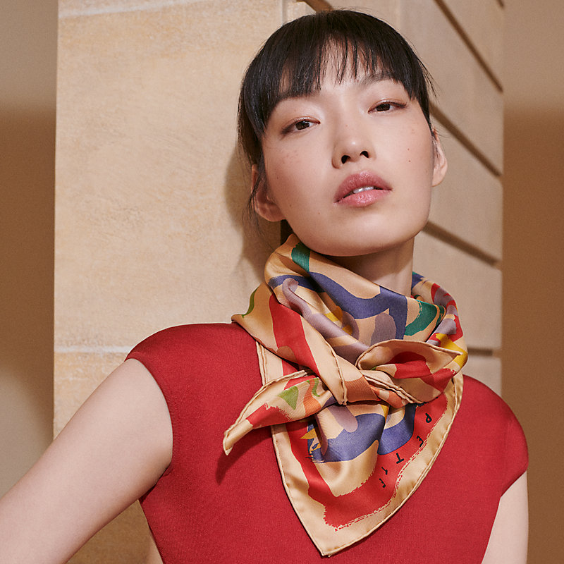 Le Cavalier a la Trompette scarf 90 - Beige | Hermès Mainland China